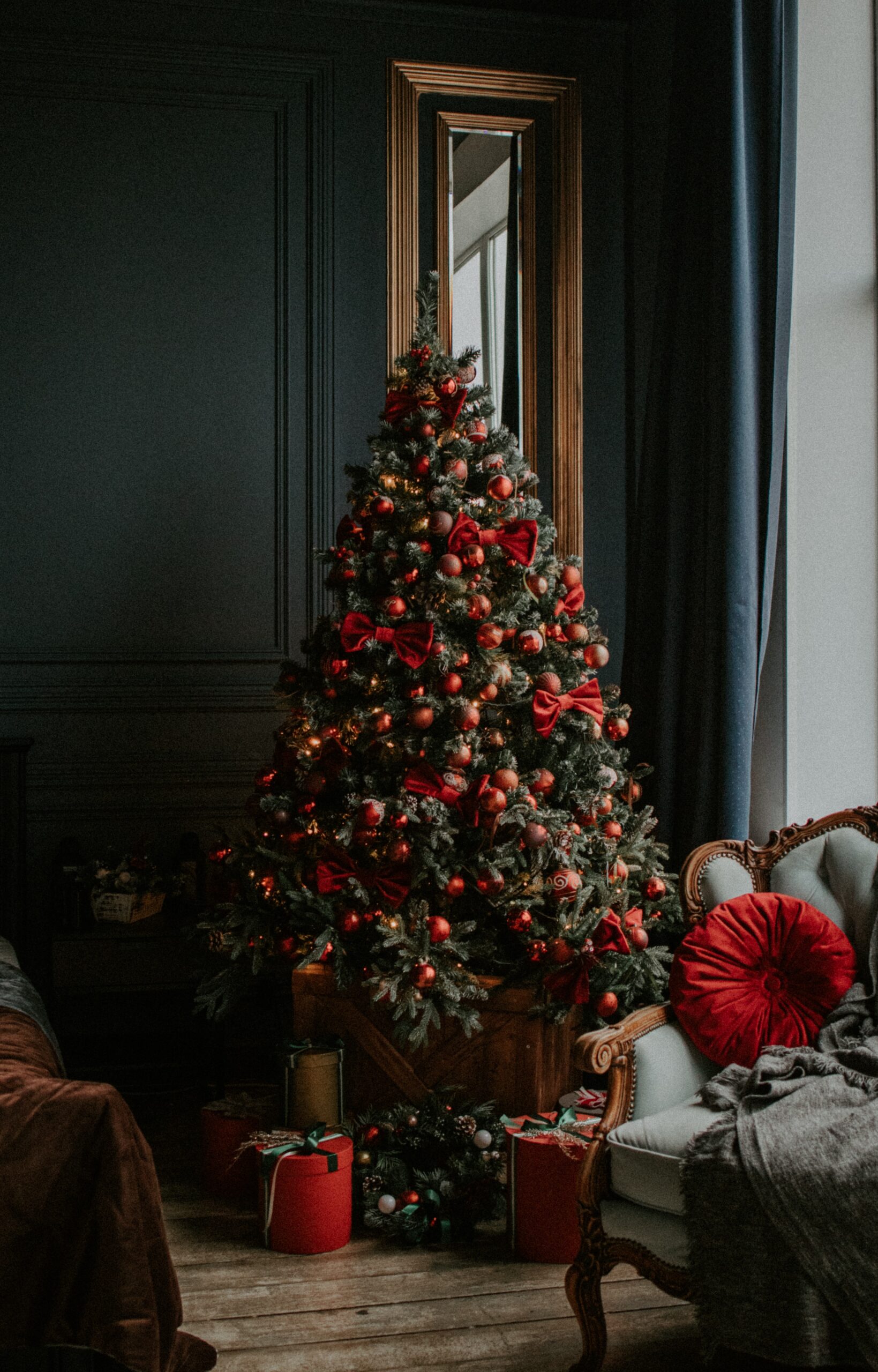 Christmas Tree with Red Decorations