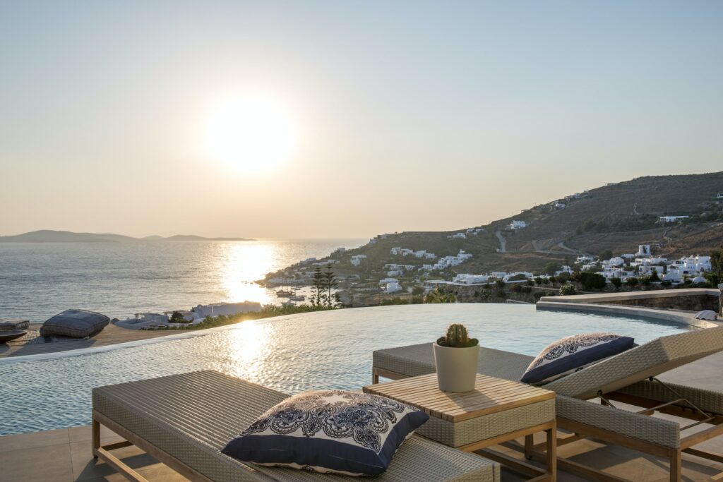 Sun lounger overlooking the sea