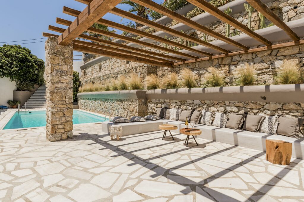 Outdoor terrace near private pool